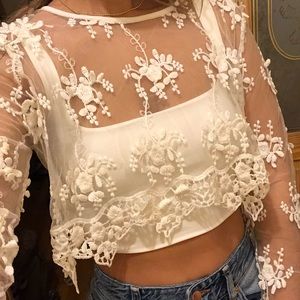 Naked wardrobe lace crop top brand new